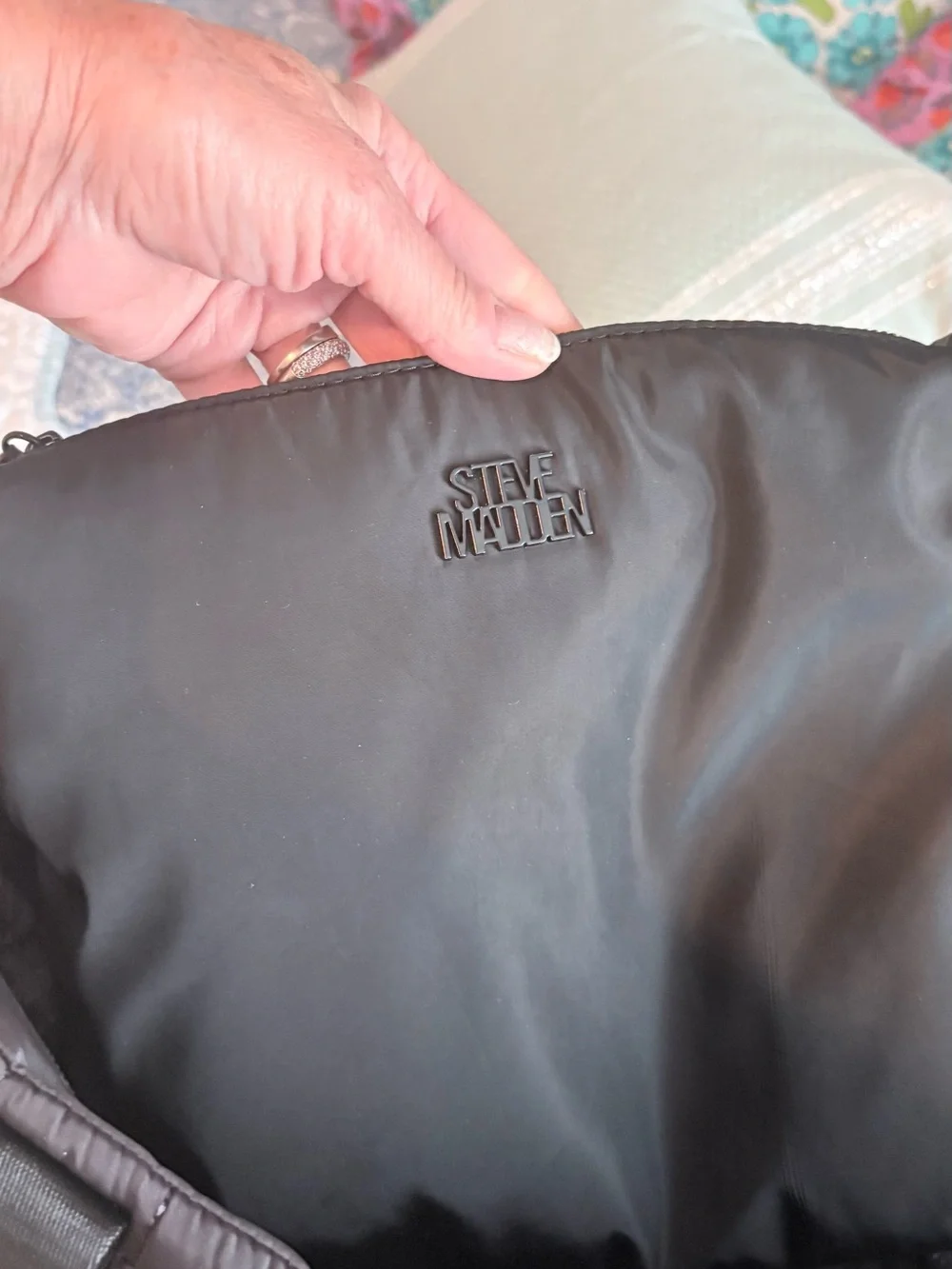 Steve Madden Blivia Quilted Black NylonTote Bag